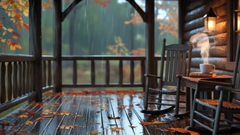 Relaxing Autumn Rain and Thunder Sounds – Cozy Porch Ambience for Deep Sleep & Focus
