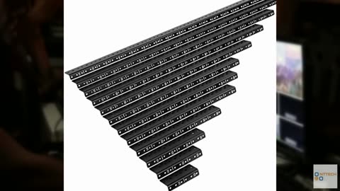 NavePoint 20U Vertical Rack Rail Pair DIY Kit with Hardware, Black