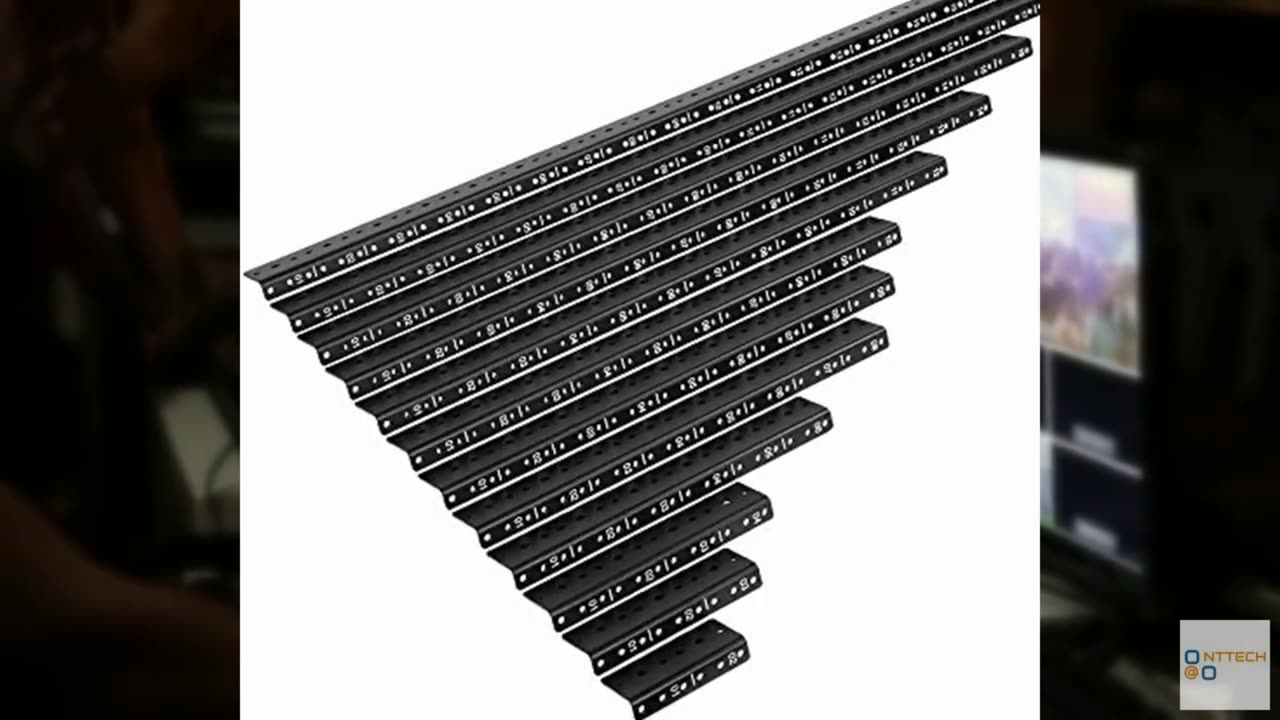 NavePoint 20U Vertical Rack Rail Pair DIY Kit with Hardware, Black