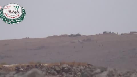 Syrian War Khanaser, S. Aleppo, HJ-8 atgm vs. T-72, hit 2013.10.18