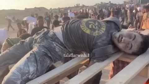 Gunned down by Israeli occupation forces while trying to secure a bag of flour