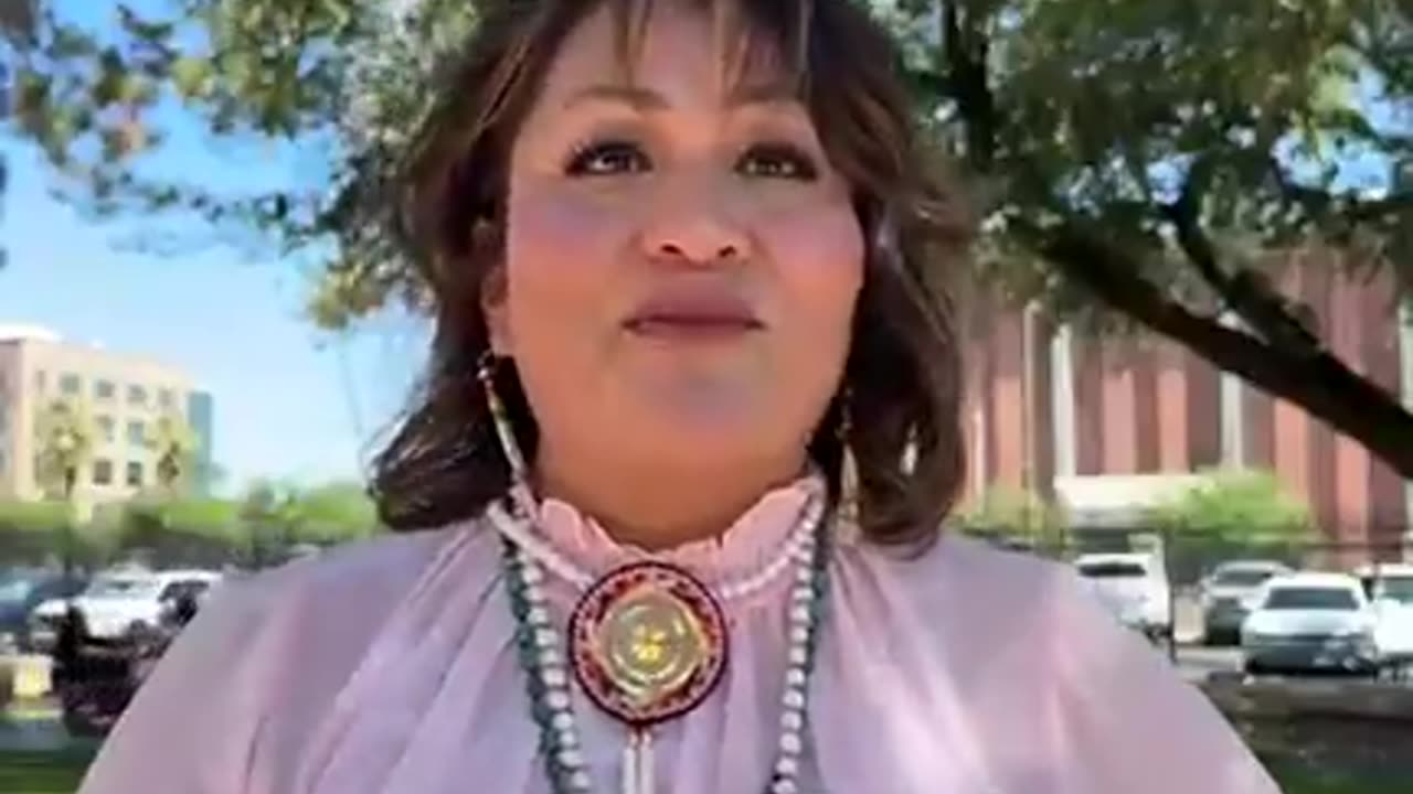 Activist Karen Bedonie. Interview after the Press Conference.