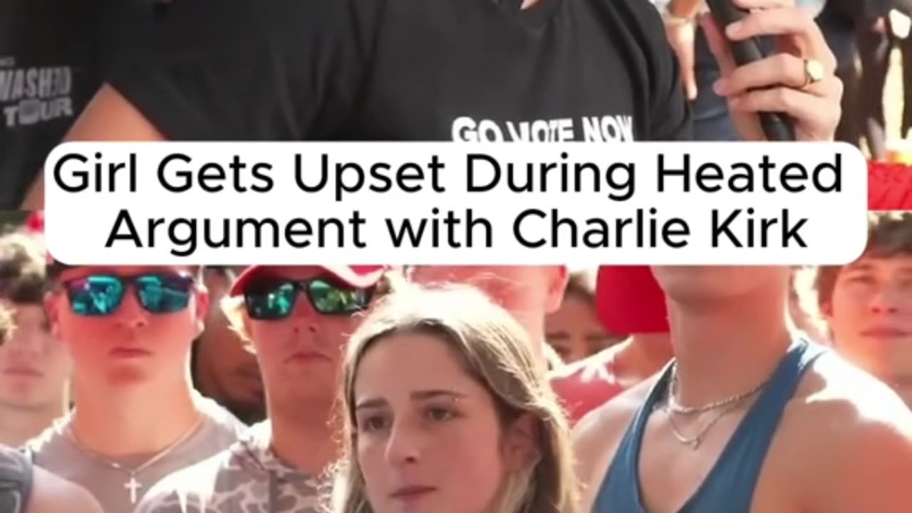 Girl gets upset during heated argument with Charlie Kirk