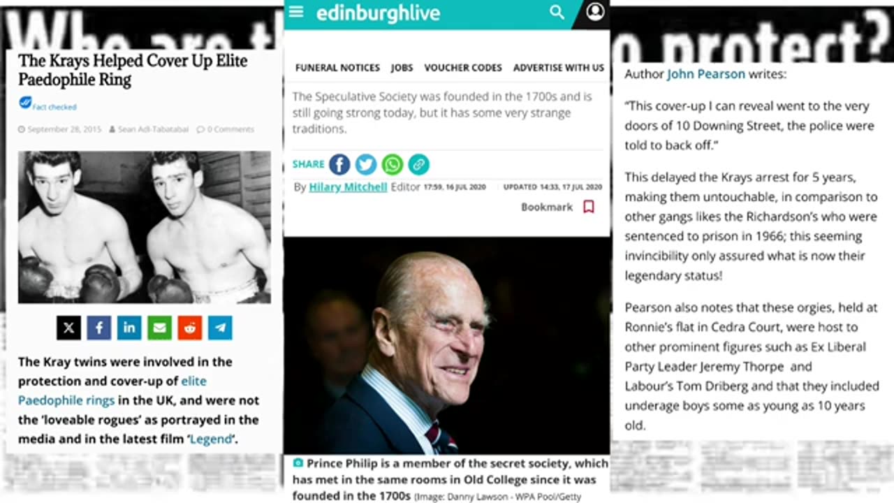 Freemason Paedophiles, Prince Philip, Dunblane, Speculative Society, Thursday Club