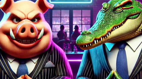 When a Mean Pig Crosses Paths with a Playa Crocodile!