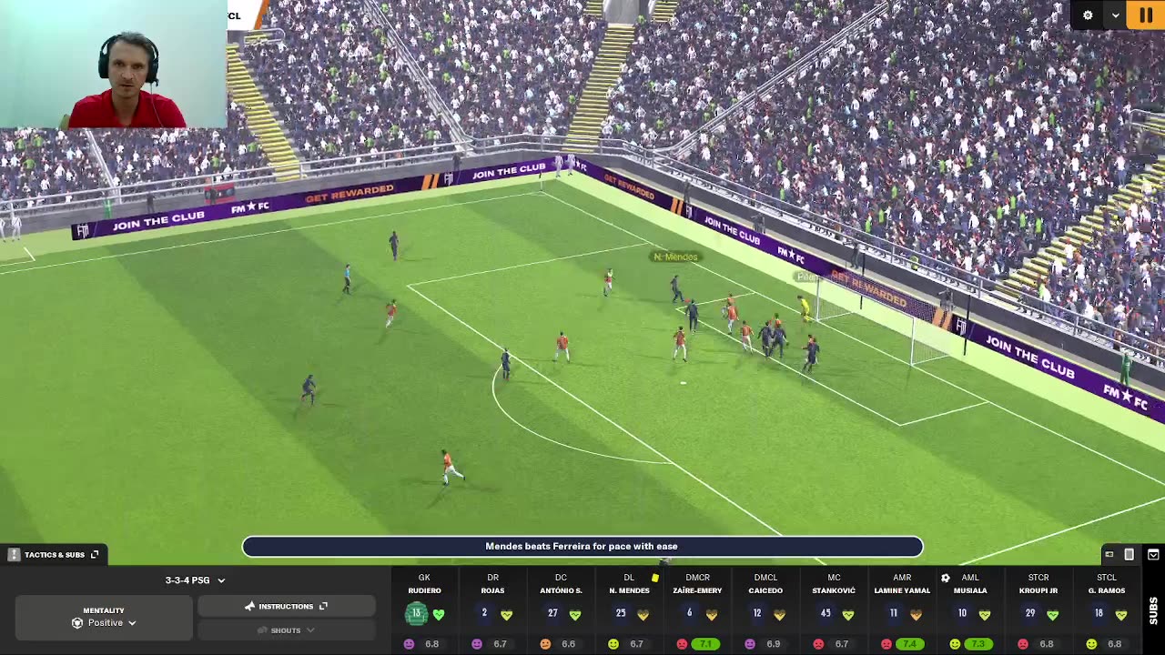 FM 24: Playing 3-3-4 formation with PSG - February 2030