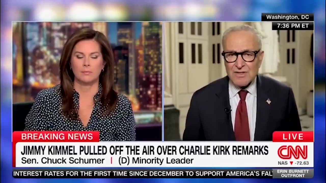 Chuck Schumer throws a fit because Jimmy Kimmel had his show pulled