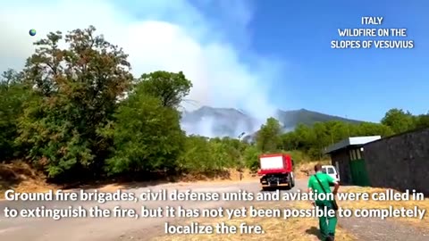 Le Vésuve n'éclate pas, il brûle des incendies de forêt en Italie sur les pentes du volcan