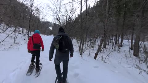 Winter Camping in Freezing Temperatures | Campfire Cooking & Snowshoeing Adventure
