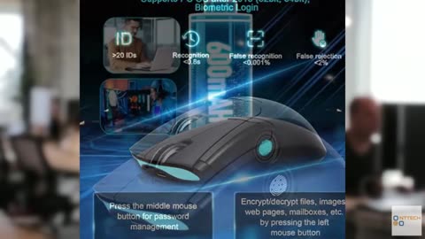 Gugxiom 2-in-1 Fingerprint Sensor & Wireless Mouse, Fingerprint Sensor for Windo