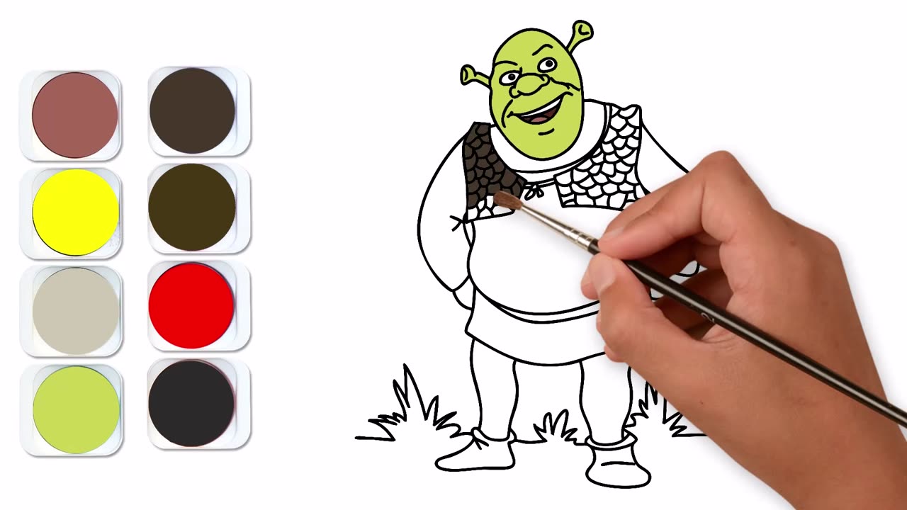 Shrek Painting for Kids | Easy Art Tutorial for Ages 6-8