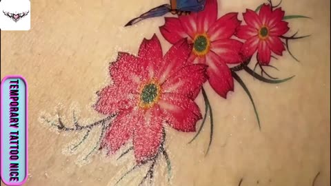 red flower tattos#temporarytattoo #temporarytattoos #temporarytattosticker