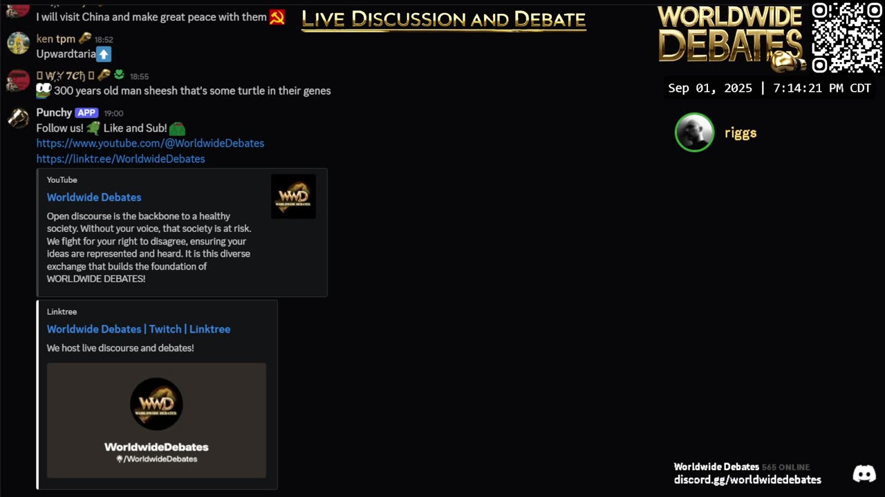 0045 - Worldwide Debates LIVE - YouTube/Rumble/Twitch/Kick