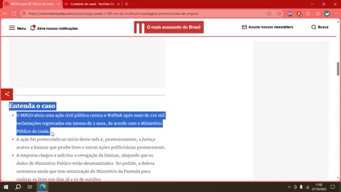 MPGO pede R$ 100 mil de multa por postagens promocionais de Virginia.mp4