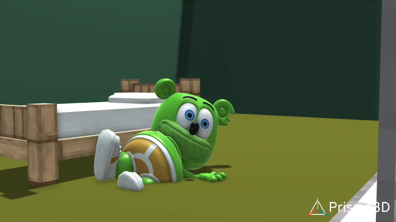 Gummibär falls out of bed (Test)