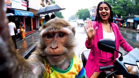 Monkey friend ka sath ghumna gya hai