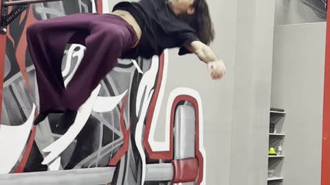 Combination Of Acrobatic Moves On Horizontal Bar