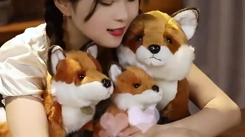 New Sunrise manufacture Sitting Plush simulated Fox animal Soft Plush Toy Wholesale