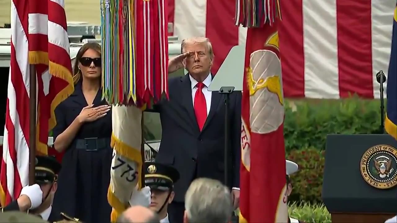 The Pentagon 9/11 Observance Ceremony begins with National Anthem
