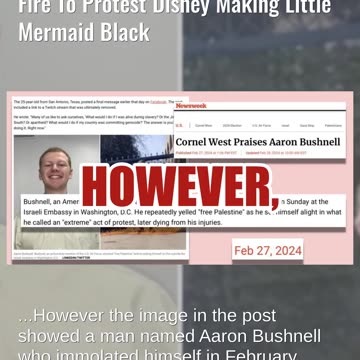 Fact Check: Image Does NOT Show Arnold Bushman Lit On Fire To Protest Disney Black Little Mermaid