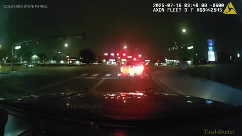 Colorado State Patrol dashcam shows officer using grappler on pursing suspect, resulting in crashes