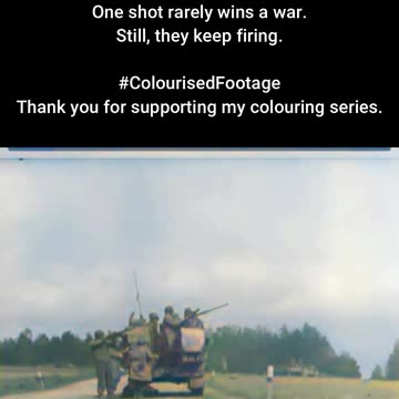 US Soldier Takes Aim at Passing Aircraft #ColourisedHistory