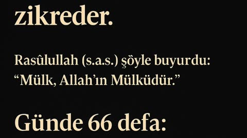 Mülk Seninse Zikrin Nerede? | Ya Mâlik, Ya Vekîl – 66 Defa”