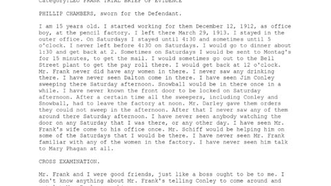 PHILLIP CHAMBERS, Sworn In For The Defendant, 83rd To Testify