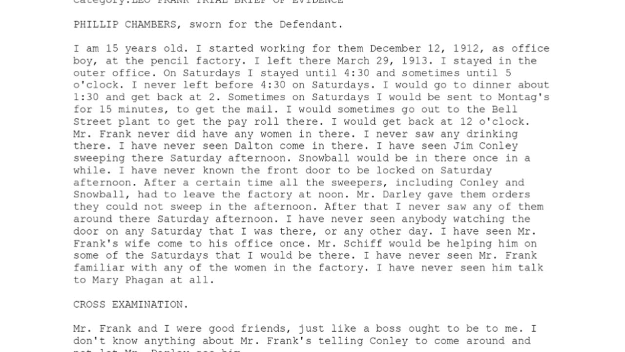 PHILLIP CHAMBERS, Sworn In For The Defendant, 83rd To Testify