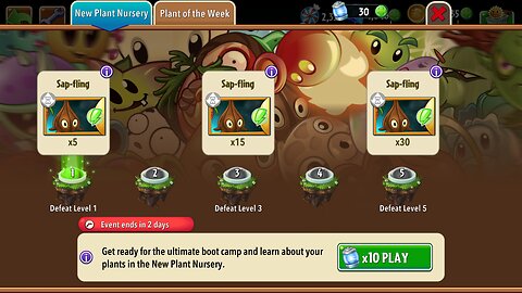 Plants vs Zombies 2 - Plant Nursery - Sap-fling - July 2025