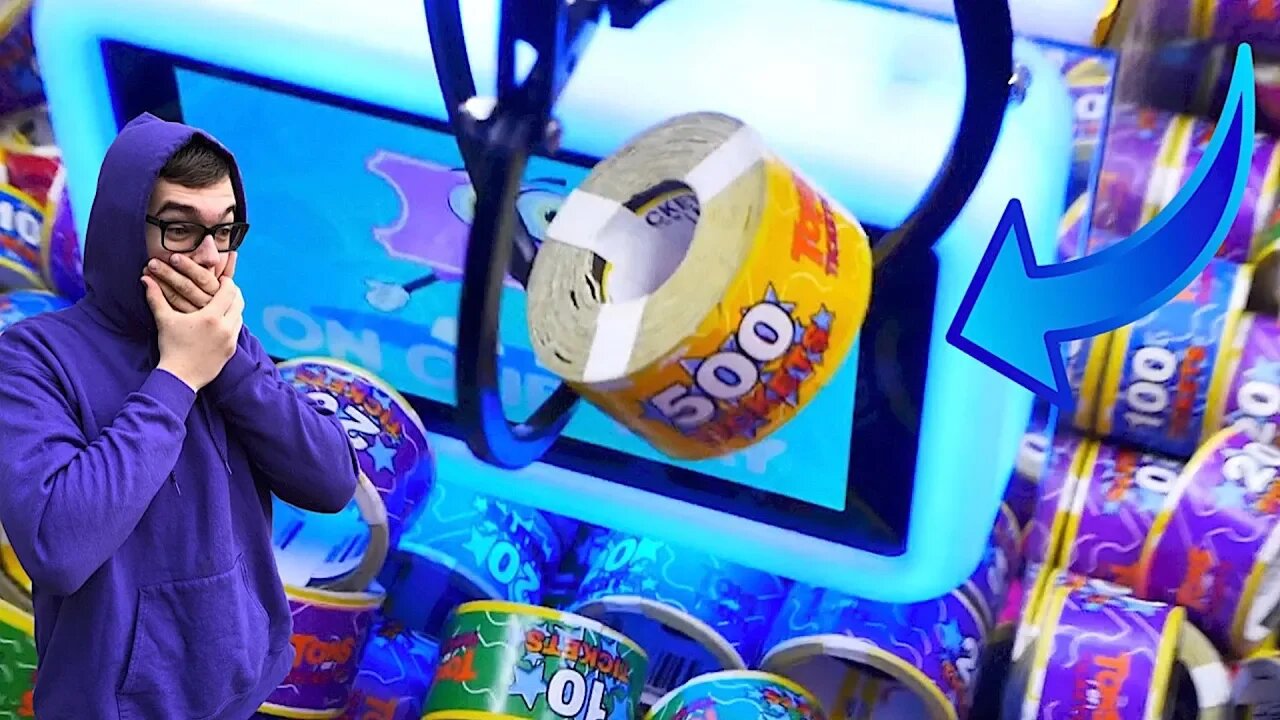 Claw Machine FILLED with THOUSANDS of Tickets!