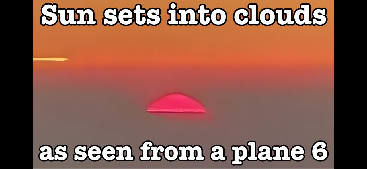 Sun sets into clouds as seen from a plane 6