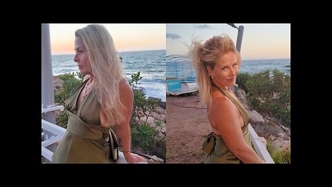 Here you see me on my vacation, going to dinner, into the sunset , in my new dress 🌅👗