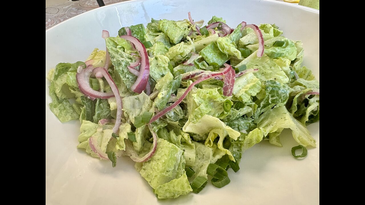 Make This Viral Crispy Romaine Salad with Avocado Goddess Dressing & Quick Pickled Red Onions!