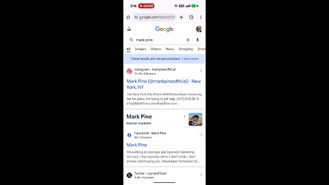 Mark Pine Google search September 8, 2025.