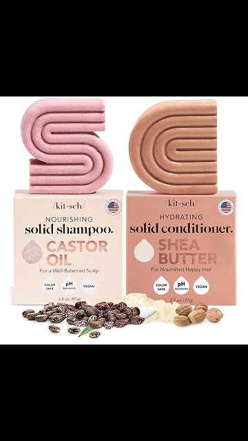 Kitsch Castor Oil Shampoo & Shea Butter Conditioner Bar