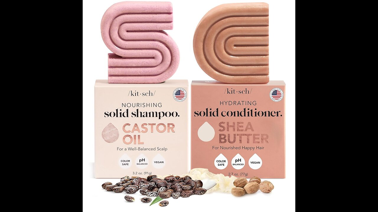Kitsch Castor Oil Shampoo & Shea Butter Conditioner Bar