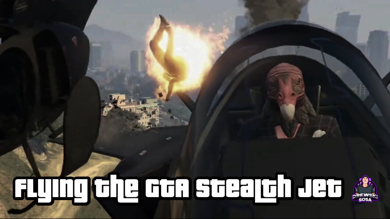 flying the GTA stealth jet 🎮