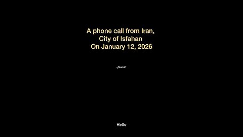 A phone call from Isfahan Iran. Don’t stop talking about the Iran massacre!