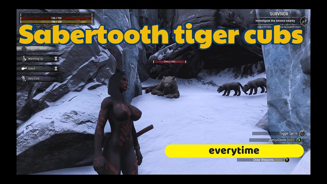 Conan Exiles Beginners guide 2 Sabretooth tiger cubs every time naked busty boobs