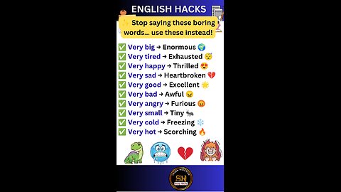 Stop saying these boring words intead use this #studyhacks123 #english #ielts #shorts