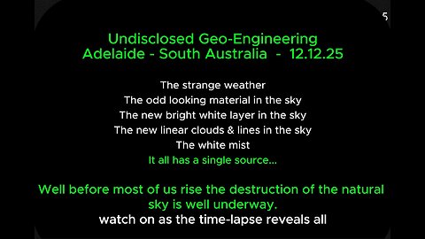 Geo-engineering at dawn : Adelaide : 12.12.25