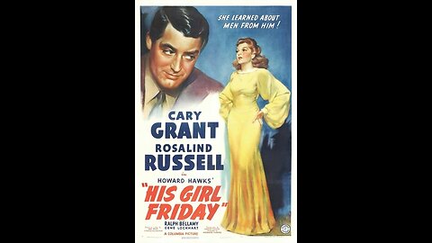 His Girl Friday 1940 colorized (Cary Grant)
