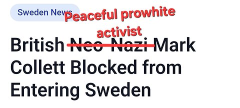 Mark Collett BANNED from Sweden for being prowhite 😱