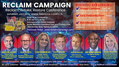 Florida Reclaim Campaign Town Hall Conference Live - Saturday, July 26 at 9:20AM EST