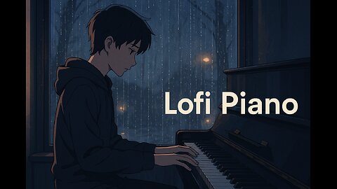 🎧 Midnight Rain ☔ & Lonely Piano 🎹 – Lofi Sleep 🌌 & Study Music 📚 2025