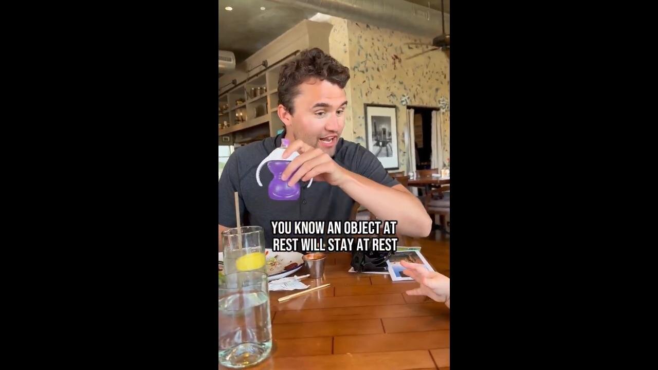 Erika Kirk just posted video of Charlie explaining Newton's law of gravity to his young daughter 😂❤️