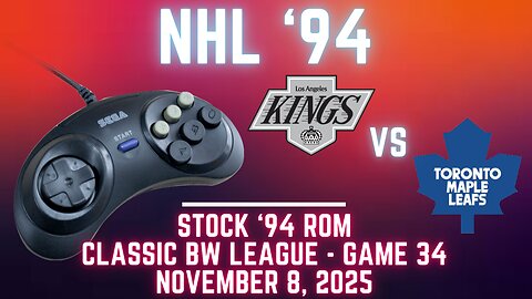 NHL '94 Fall Classic Gens BW - Kings (Mr T EX) at Maple Leafs (Len) {Genesis} Game 34 (OT!)