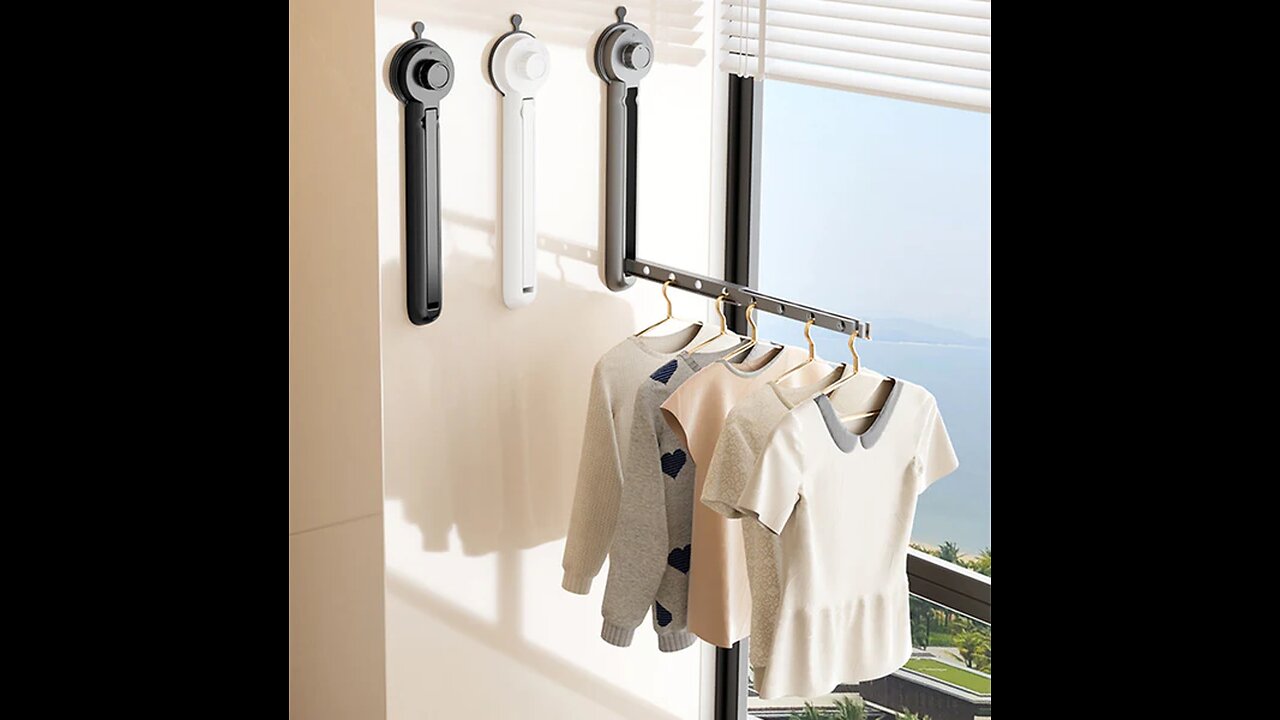 Foldable Suction Cup Clothes Drying Rack for Windows
