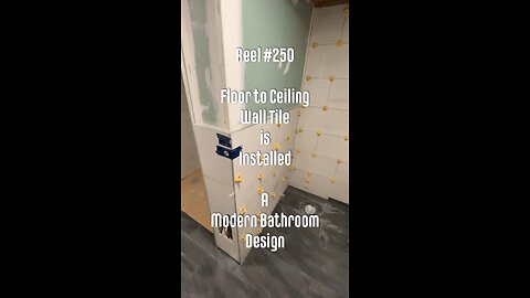 Reel #250 Floor to Ceiling Wall Tile is Installed - A Modern Bathroom Design